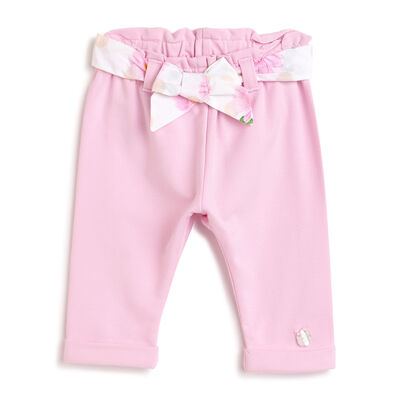 Girls Light Pink Solid Trouser